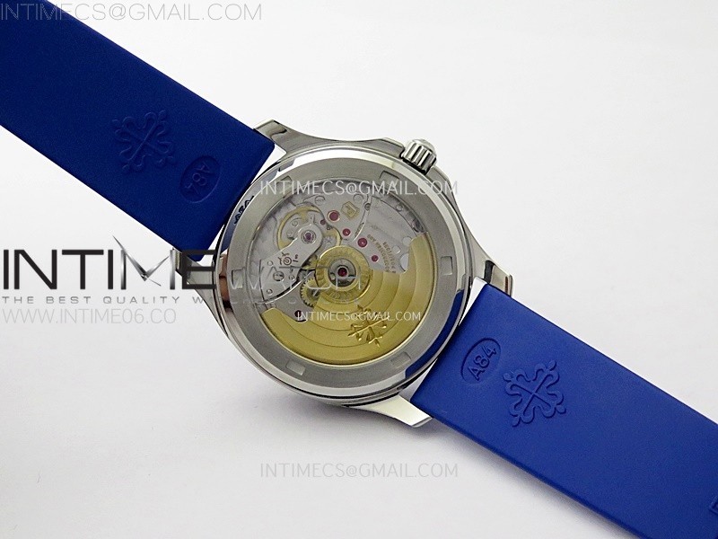 AQUANAUT 5072 SS PPF 11 BEST EDITION ICE BLUE MOP TEXTURED DIAL ON BLUE RUBBER STRAP SUPER CLONE CAL.26-330CS