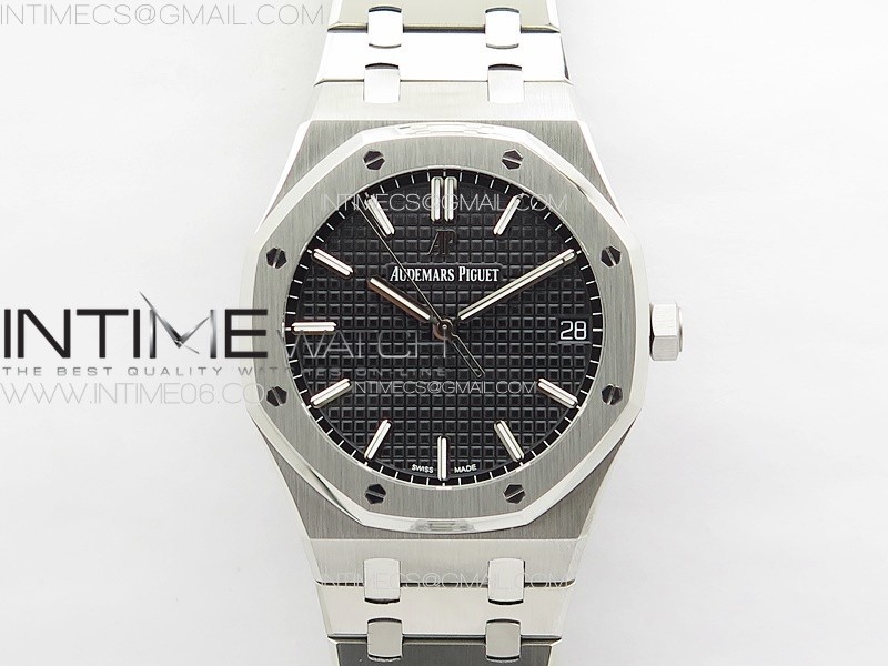 Pre Order Royal Oak 41mm 15500 SS APSF 11 Best Edition Black Textured Dial on SS Bracelet A4302 Super Clone