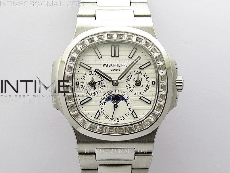 NAUTILUS 5740 T DIAMONDS BEZEL SS TWF BEST EDITION WHITE DIAL ON SS BRACELET A240