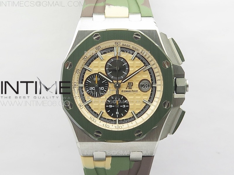 Royal Oak Offshore ‘Combat’ 44mm APSF 11 Best Edition Green Ceramic Bezel on Camo Rubber Strap A3126