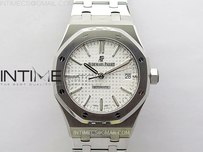 Royal Oak 37mm 15450 SS APSF 11 Best Edition Silver Textured Dial on SS Bracelet SA3120 Super Clone