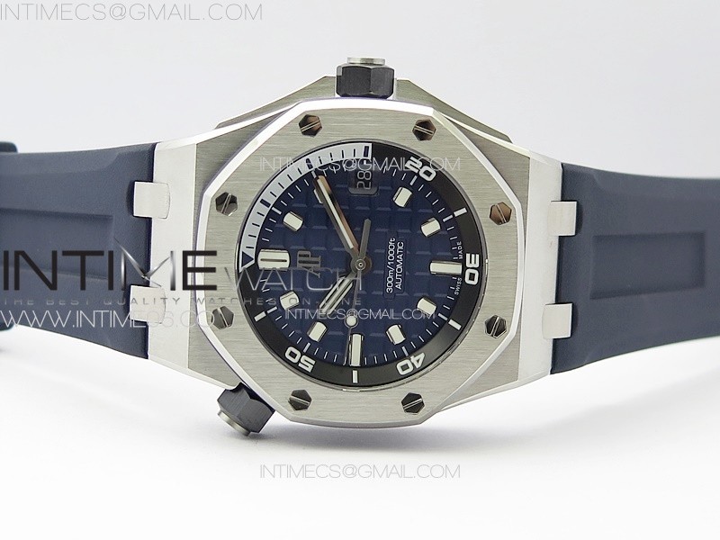 Royal Oak Offshore Diver 15720 ZF 11 Best Edition Blue Dial on Blue Rubber Strap A4308