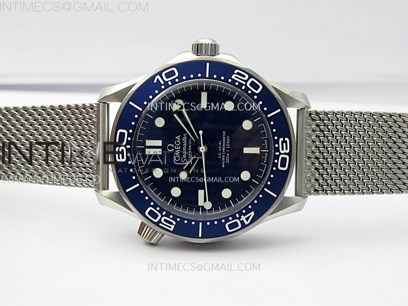 Seamaster 300M No Time to Die 007 SS VSF 11 Best Edition Blue Dial on SS Mesh Bracelet A8806