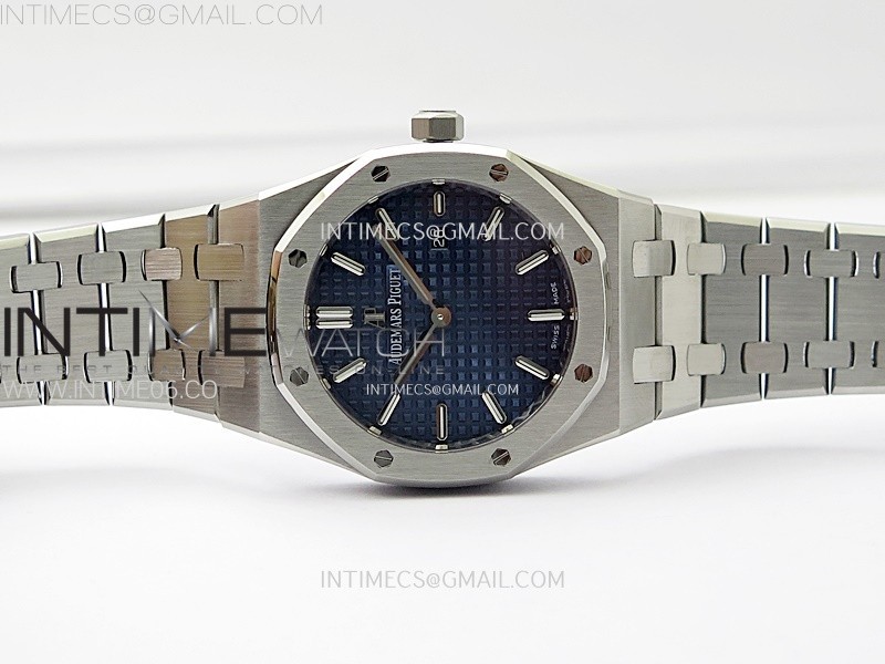 Lady Royal Oak 33mm 67651 SS ZF 11 Best Edition Blue Textured Dial on SS Bracelet RONDA Quartz