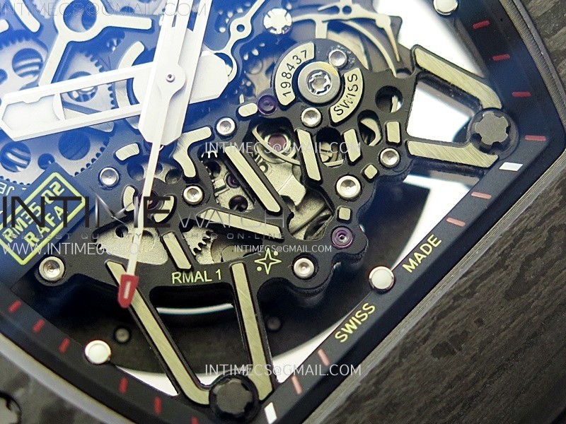 RM035-02 Real NTPT ZF All in one movement 11 Best Edition Skeleton Dial on Black Rubber Strap V5