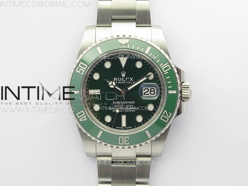 Submariner 116610 LV Green Ceramic Clean 904L 11 Best Edition on SS Bracelet VR3135