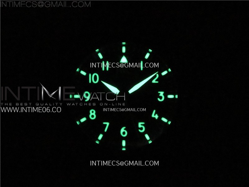 BIG PILOT IW329801 REAL CERAMIC M+F 11 BEST EDITION BLACK DIAL ON GREEN CALFSKIN STRAP SEIKO 8N-24