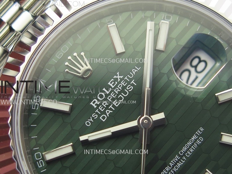 DateJust 41 126334 904L SS VSF 11 Best Edition Green Fluted Dial on Jubilee Bracelet VS3235