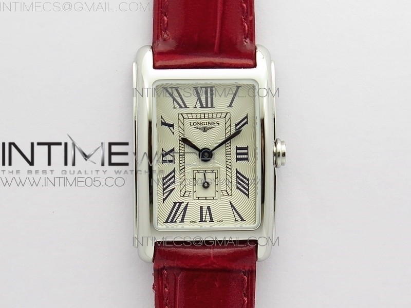 DOLOEVITA SS 8848F 11 BEST EDITION IVORY WHITE TEXTURED DIAL ON RED LEATHER STRAP CAL.L178.2