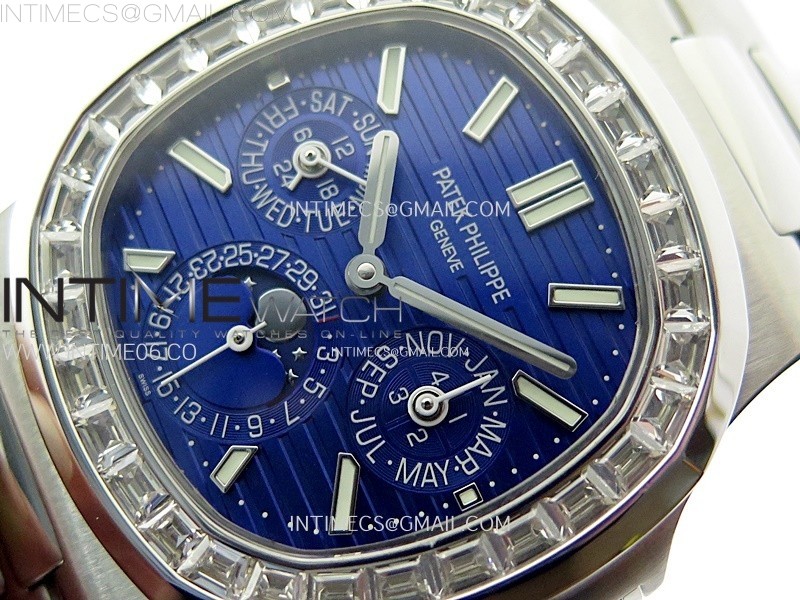 NAUTILUS 5740 T DIAMONDS BEZEL SS TWF BEST EDITION BLUE DIAL ON SS BRACELET A240