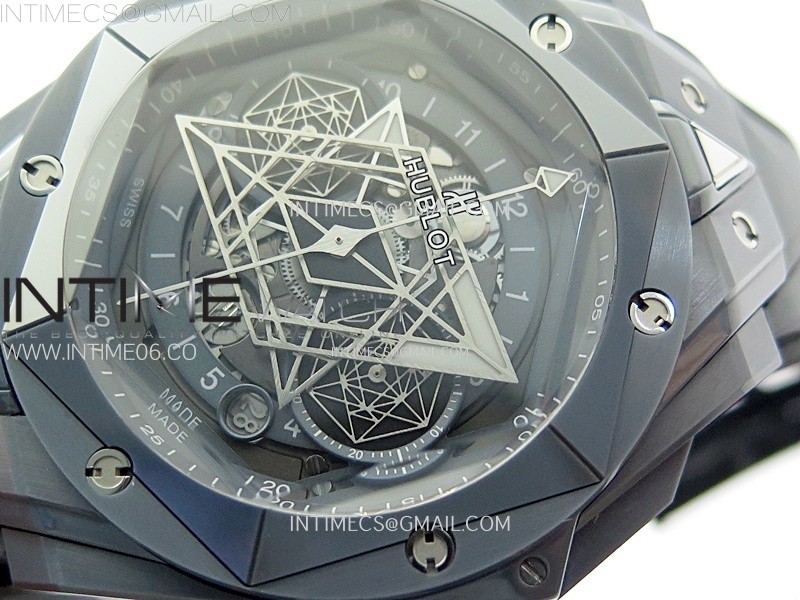 BIG BANG SANG BLEU II GRAY CERAMIC BBF BEST EDITION ON GRAY RUBBER STRAP A1240