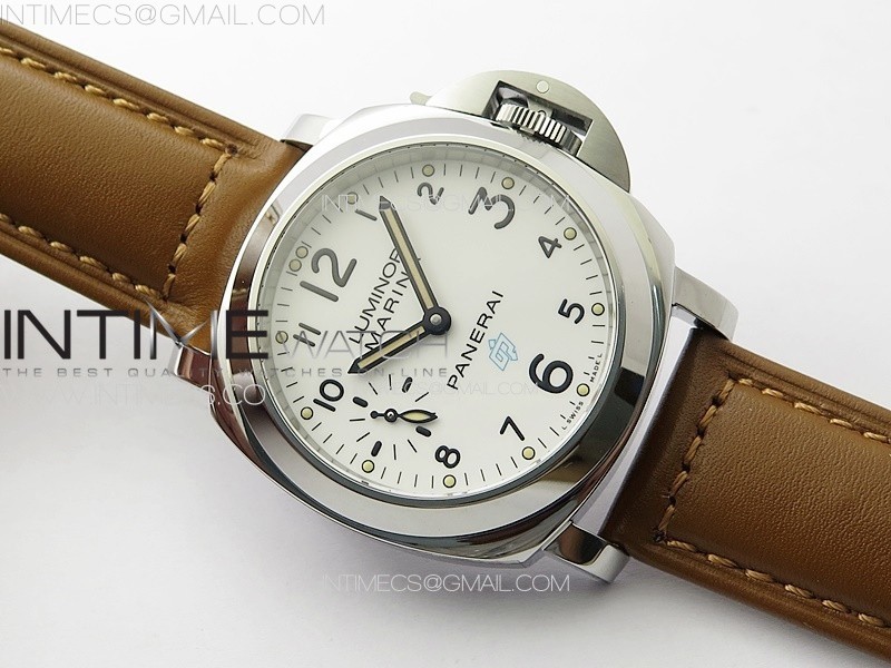 MARINA13 PAM778 W HWF 11 BEST EDITION WHITE DIAL ON BROWN LEATHER STRAP A6497