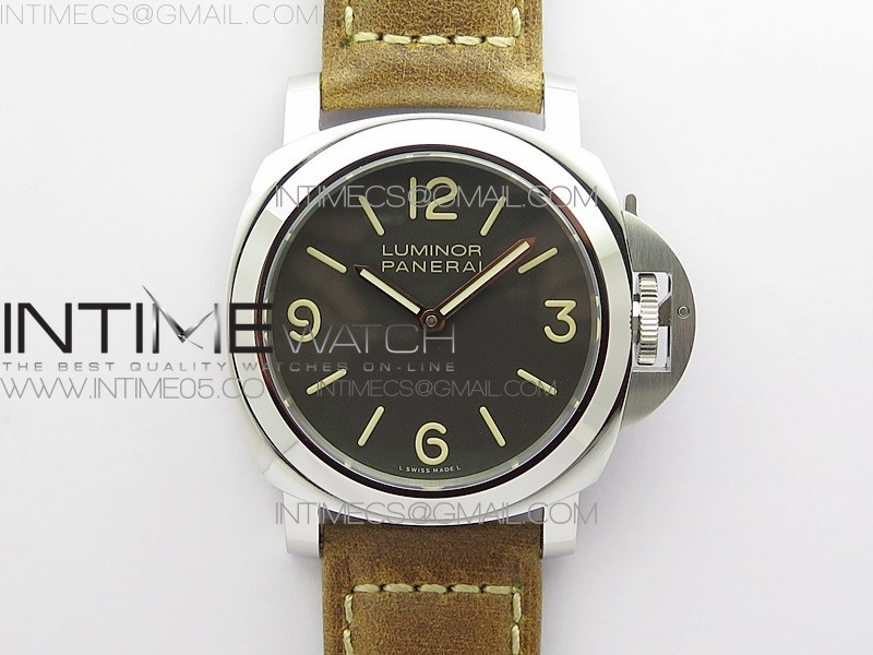 PANERAI BASE12 PAM 390 N NOOB 11 BEST EDITION ON BROWN LEATHER STRAP A6497 WITH Y-INCABLOC V12