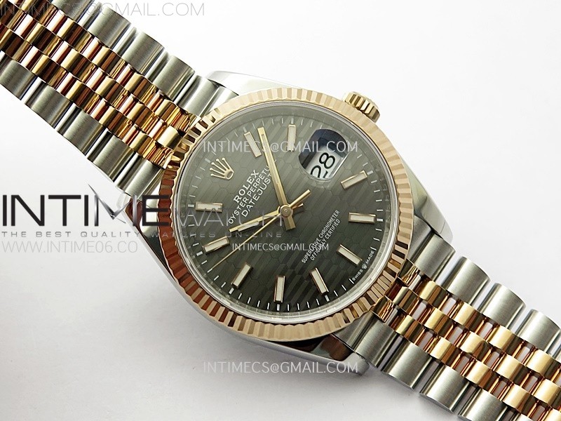 DateJust 36 SS 126231 904L SSRG VSF 11 Best Edition Gray Fluted Dial Sticks Markers on Jubilee Bracelet VS3235