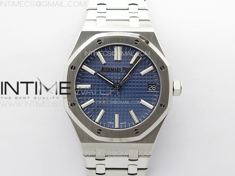 Royal Oak 41mm 15510 50th SS ZF 11 Best Edition Blue Textured Dial on SS Bracelet A4302