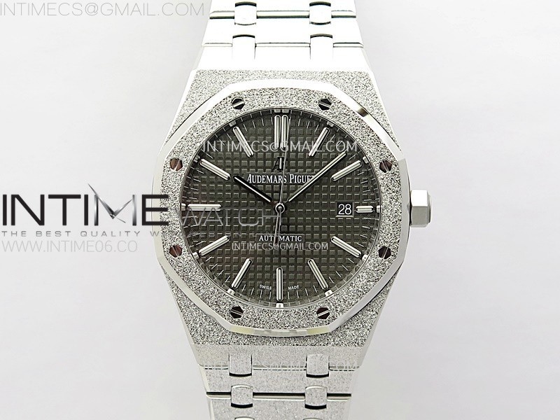 Royal Oak 41mm 15410 Frosted SS APSF 11 Best Edition Gray Textured Dial on SS Bracelet SA3120 Super Clone